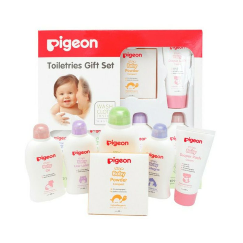 PIGEON TOILETRIES GIFT SET 6 in 1 Paket Perawatan &amp; Perlengkapan Mandi Bayi KADO / GIFT SET PIGEON