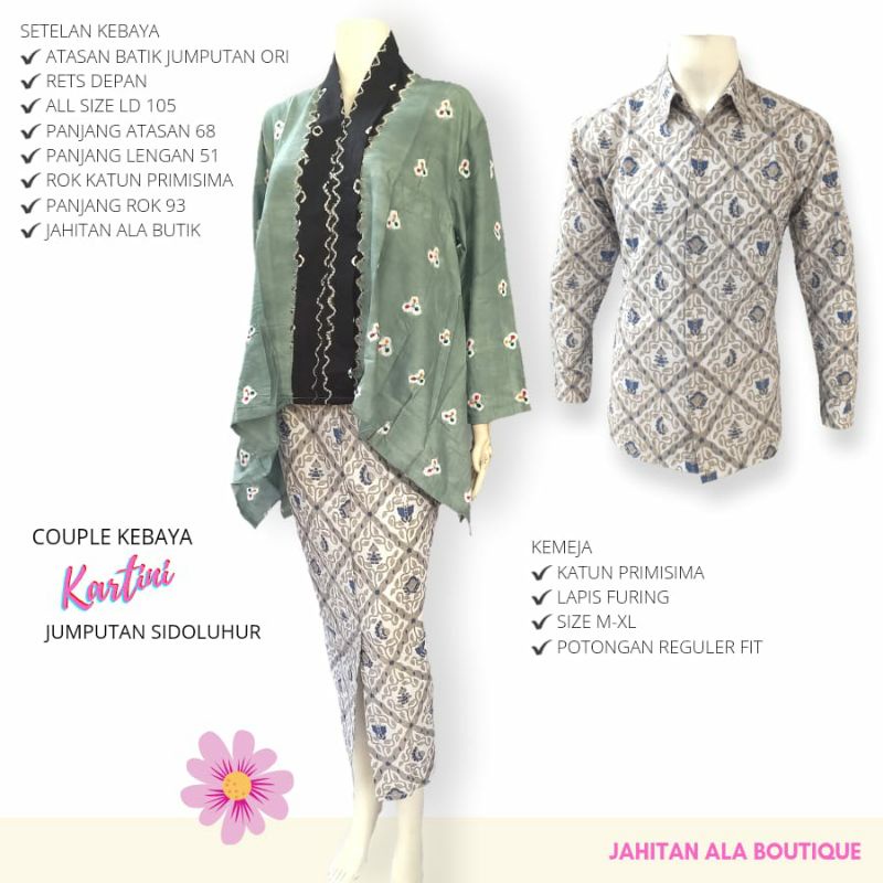 Setelan Kebaya Batik Wanita Modern Set Kebaya Batik Model Kartini Motof Jumputan Asli Solo