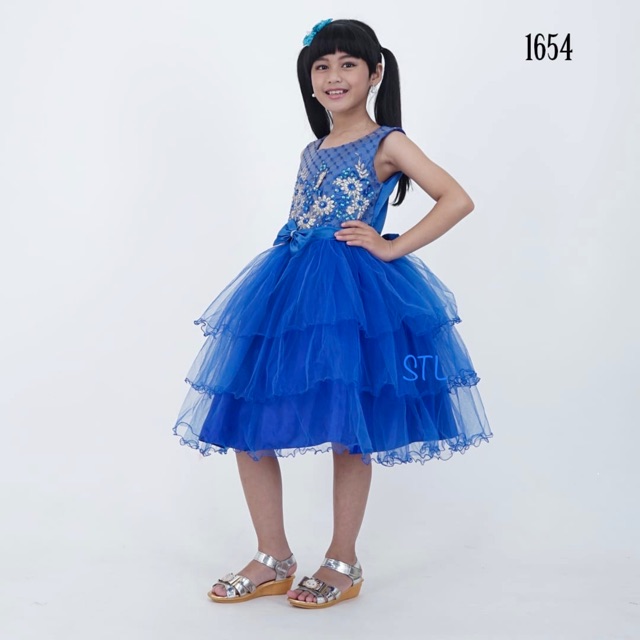 Luna Baju Anak Perempuan Dress Anak Tilla Ruffle Pita Premium STL OFFICIAL (1654)