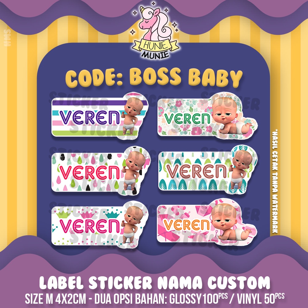 

Sticker Label Nama - The Boss Baby (100pcs) Stiker