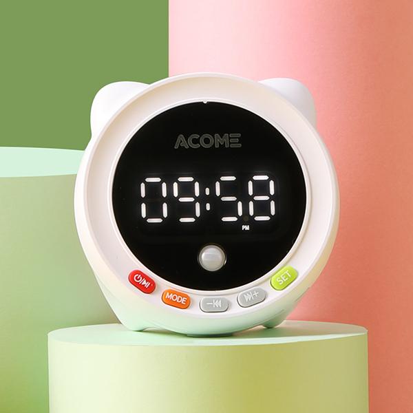 Acome A9 Alarm clock bluetooth Speaker with LED display white ORIGINAL