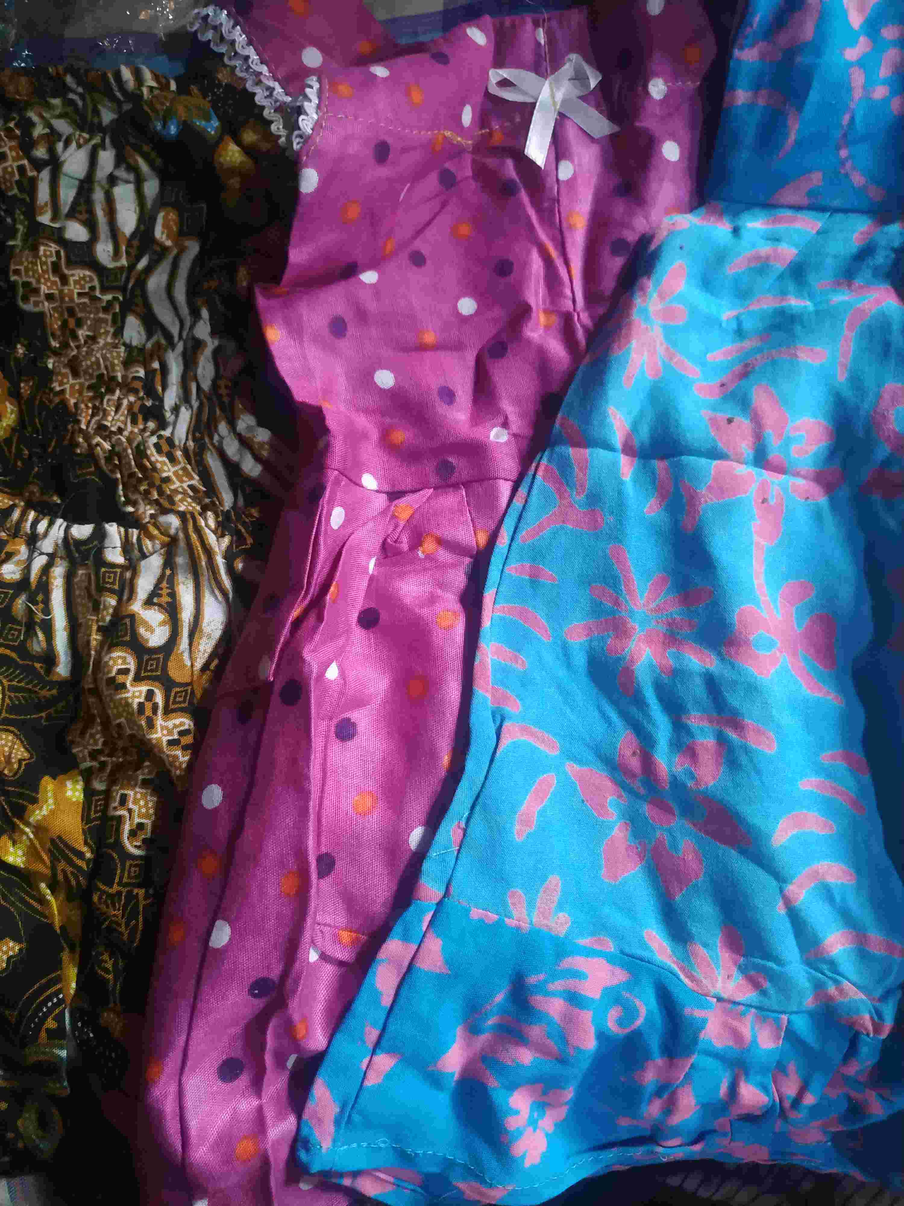 Daster Batik Anak Tanpa Lengan Pita,dress Anak Perempuan Murah Grosir Tl Rayon Klw