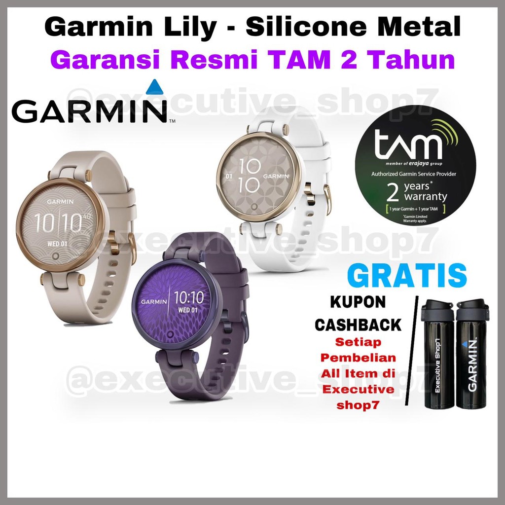 Garmin Lily - Silicone Metal - Garansi Resmi TAM 2 Tahun