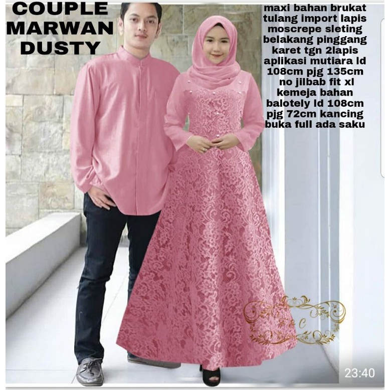 CP MARWAN MUTIARA, COUPLE PASANGAN, BRUKAT, MOSCREPE PREMIUM, GAMIS HIJAB MUSLIM, DRESS