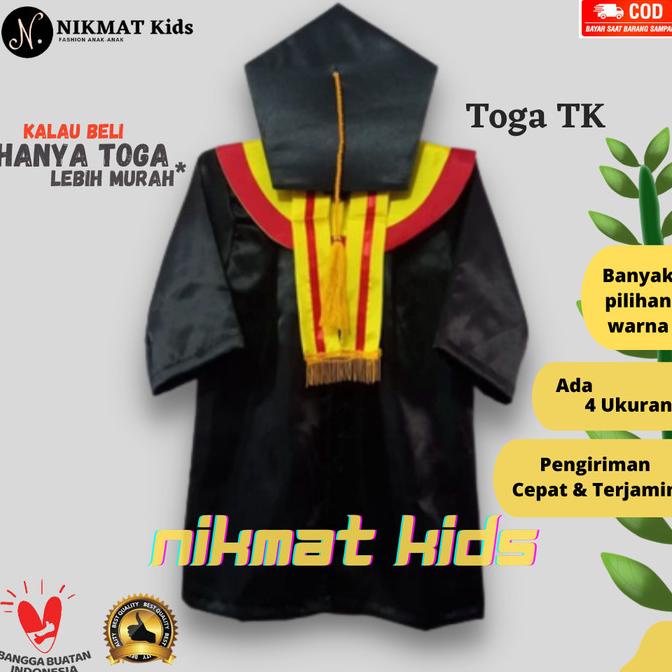 BAJU TOGA ANAK KOSTUM WISUDA ANAK TK PAUD LAKI LAKI PEREMPUAN HIJAU