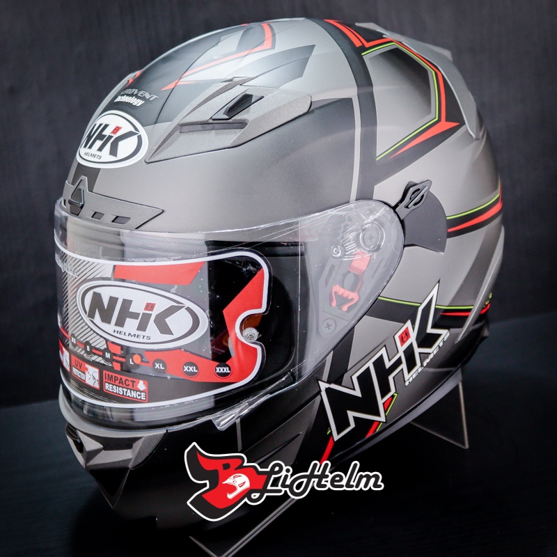 HELM NHK RX9 HAWK BLACK ORANGE DOFF | FULL FACE HELMET SNI | DOUBLE VISOR