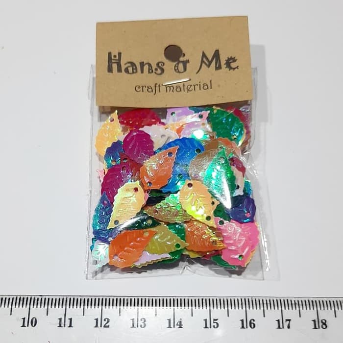 Payet Manik Daun Kecil Gradasi Warna Warni