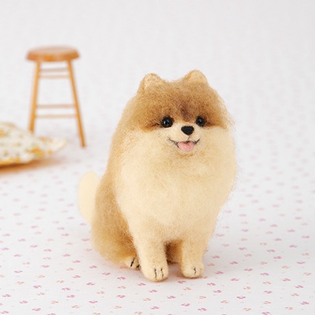 DIY needle felting craft kit pomeranian dog 441-539