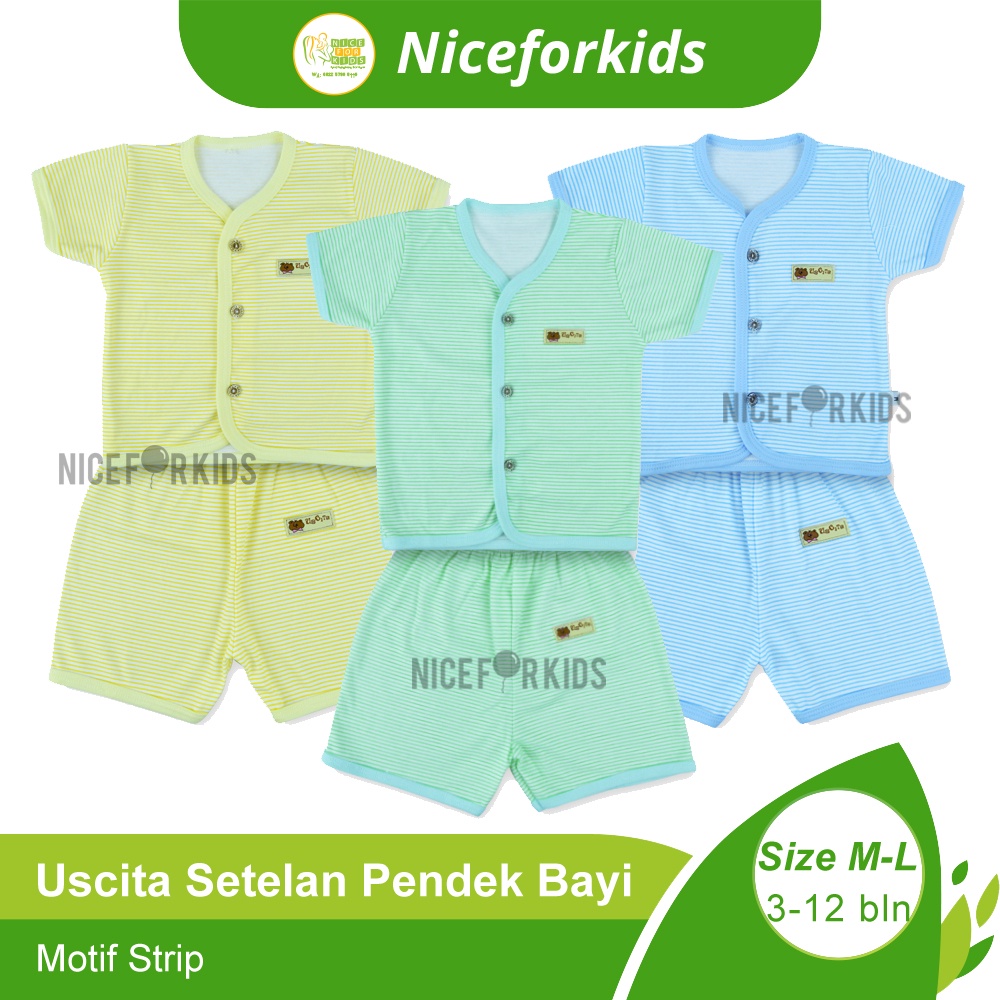 Setelan Pendek Strip Uscita / Setelan Kaos Anak