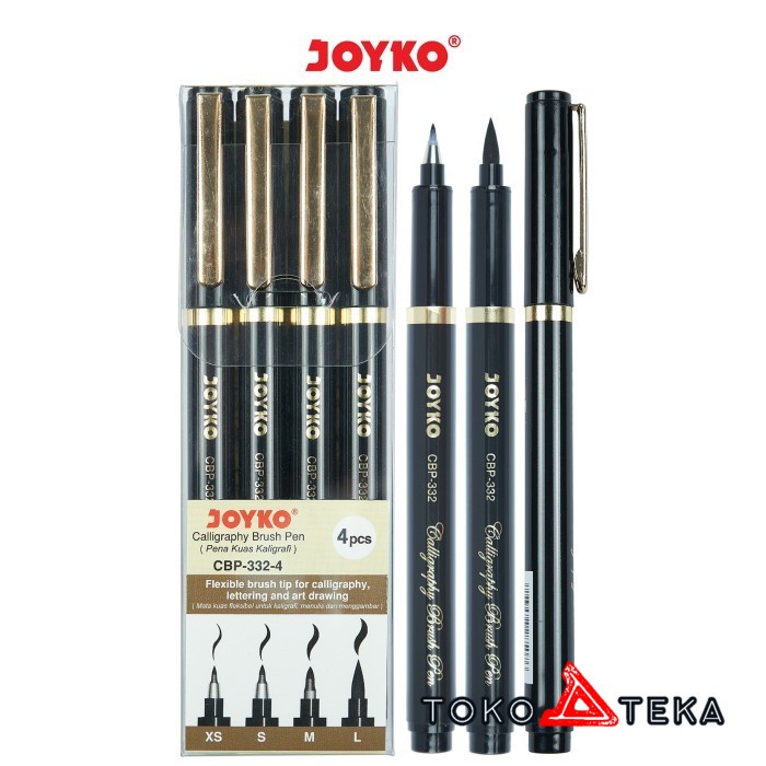 

COD Joyko Calligraphy Brush Pen CBP-332-4 Pena Kuas Kaligrafi 1 SET 4 Pcs