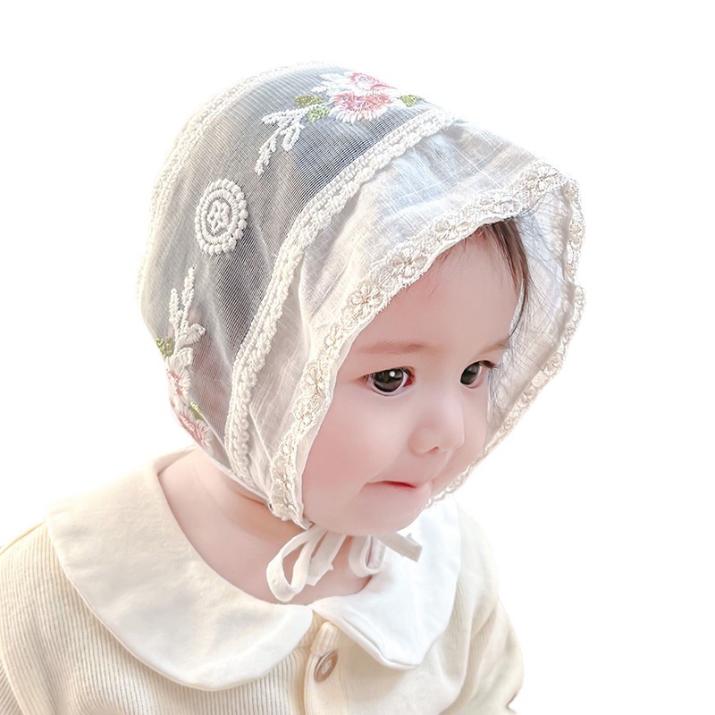 Tokobia topi bayi perempuan baby bonnet renda import HAT103