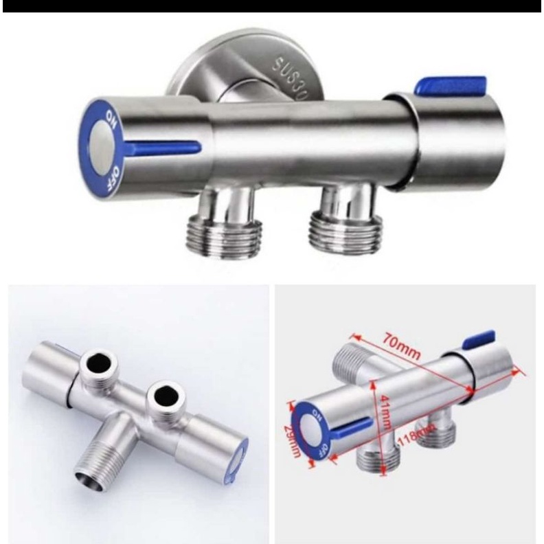 Stop kran cabang 2 putaran stainless