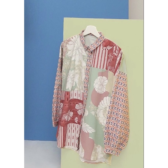 BENANG JARUM NAMI MIX FABRIC SHIRT RED