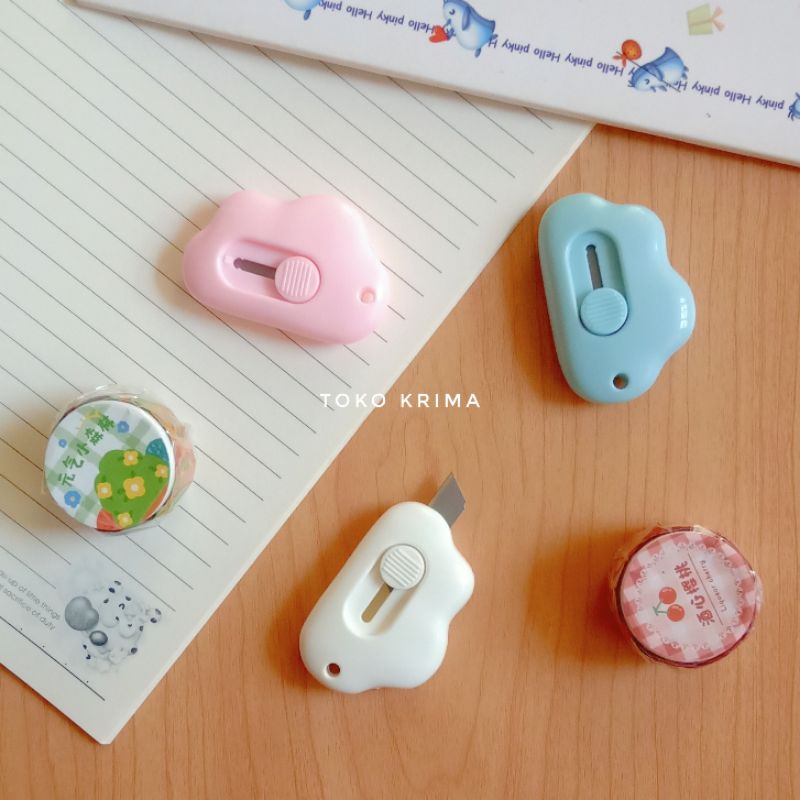 

Cutter Mini Lucu Bentuk Awan / Silet Kecil Pisau Pemotong Kertas