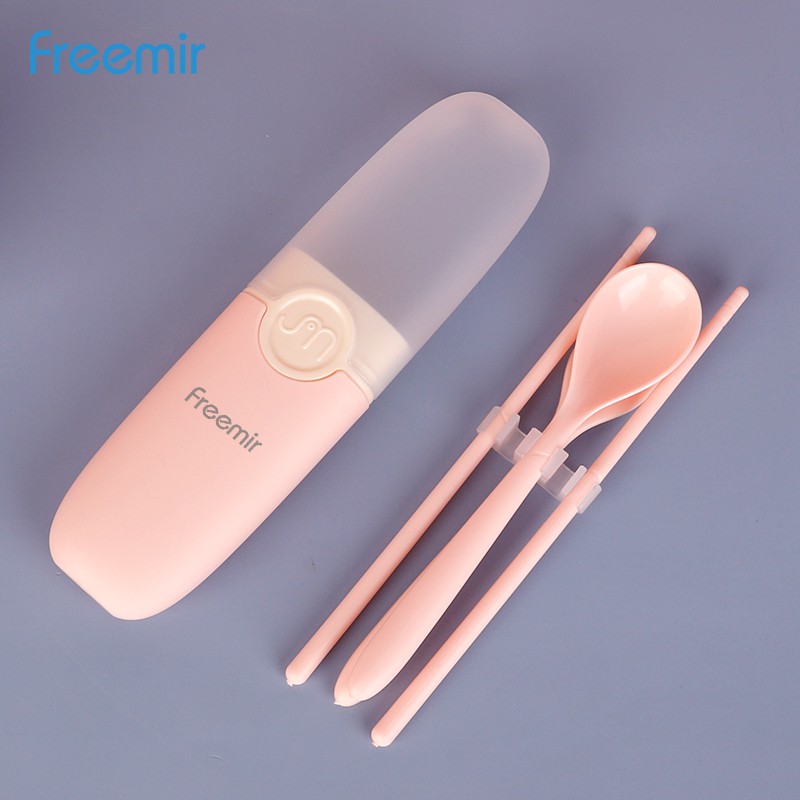 Freemir Alat Makan Set 3 in 1 Portabel Set Isi 3 Pcs Sendok Garpu Sumpit Case Unik-6
