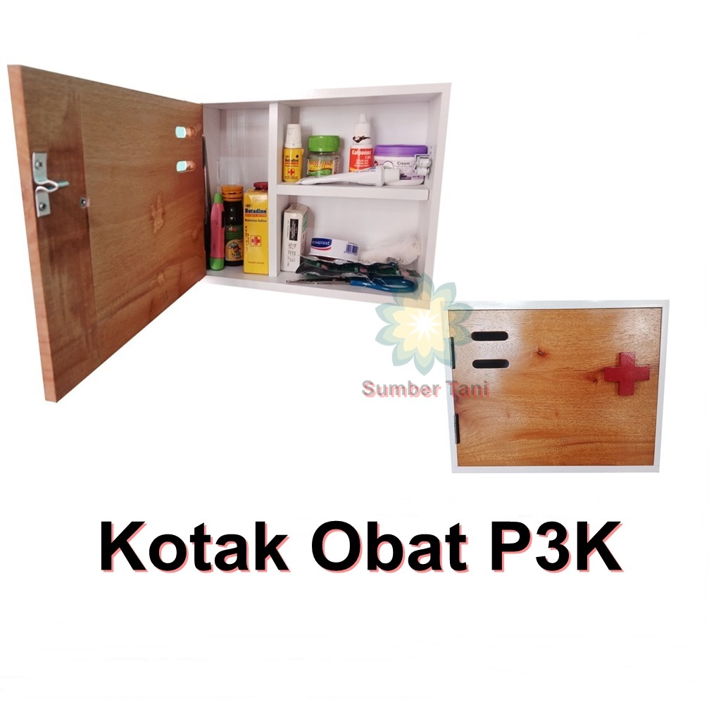 Kotak Obat P3K Penyimpanan Obat Box Kayu