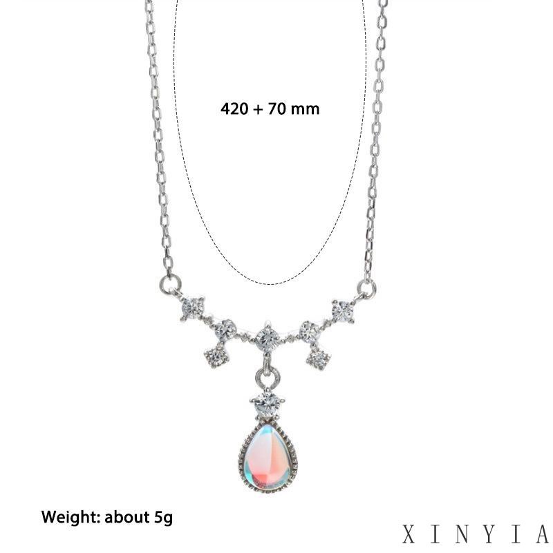 Kalung Desain Water Drop Moonstone Niche Untuk Wanita