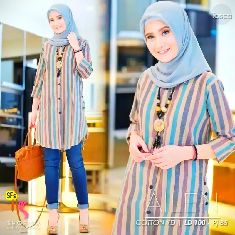 BAJU ATASAN WANITA TUNIK AILEN TUNIK SALUR KATUN PREMIUM