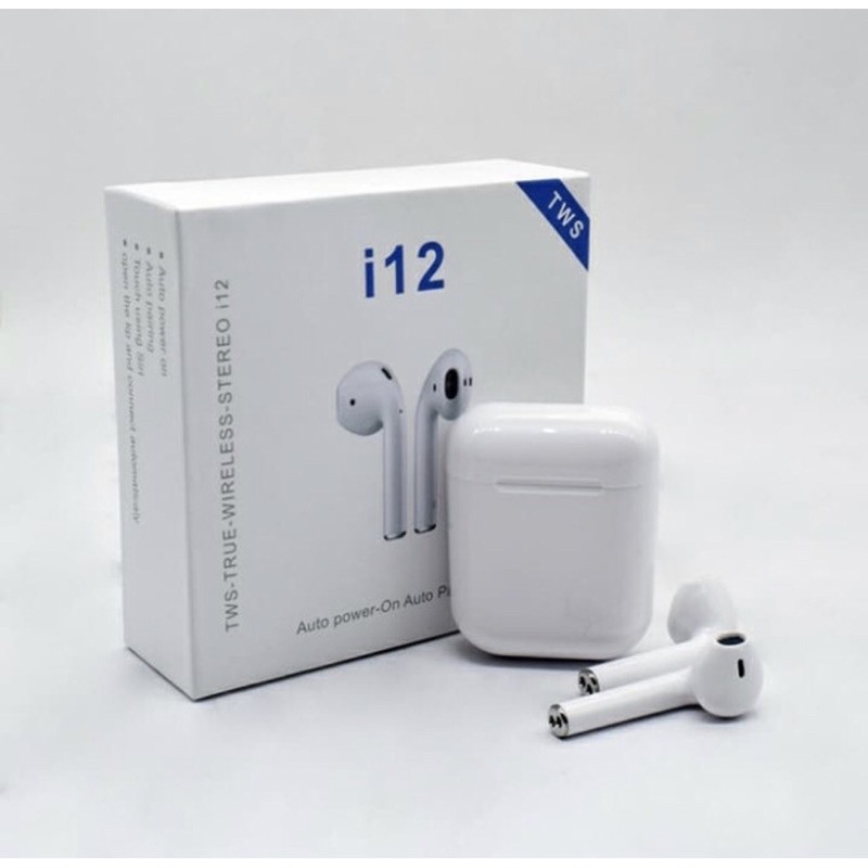 Headset Bluetooth 5.0 TWS I12 True Wireless Grosir Earphone Makaron