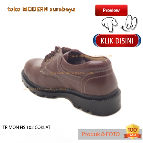 TRIMON HS 102 COKLAT sepatu kerja pantovel pria safty