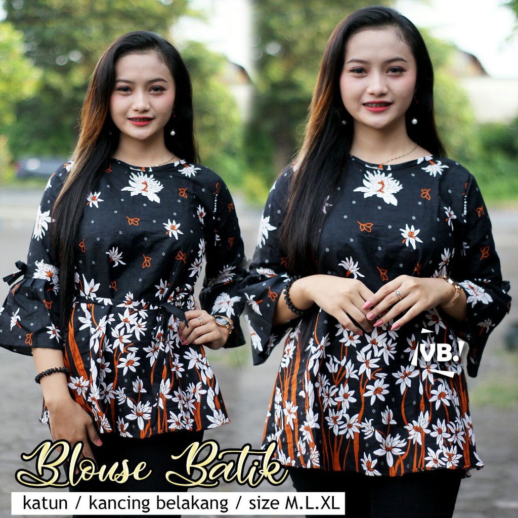 BK3 Atasan Lengan Pendek Risna Batik Blouse trompet HRB206 IPNU IPPNU 011