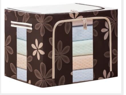 Kotak Baju Selimut travel Box STORAGE BOX 66L  frame baja Double Zipper Keranjang Baju Bag