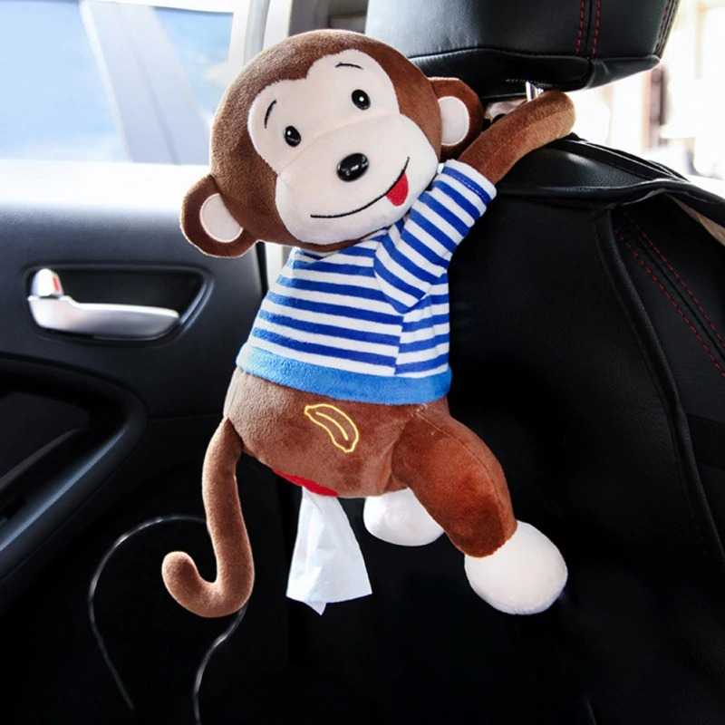 Tempat Tisu Mobil Cartoon Monkey Car Hanging Tissue Box