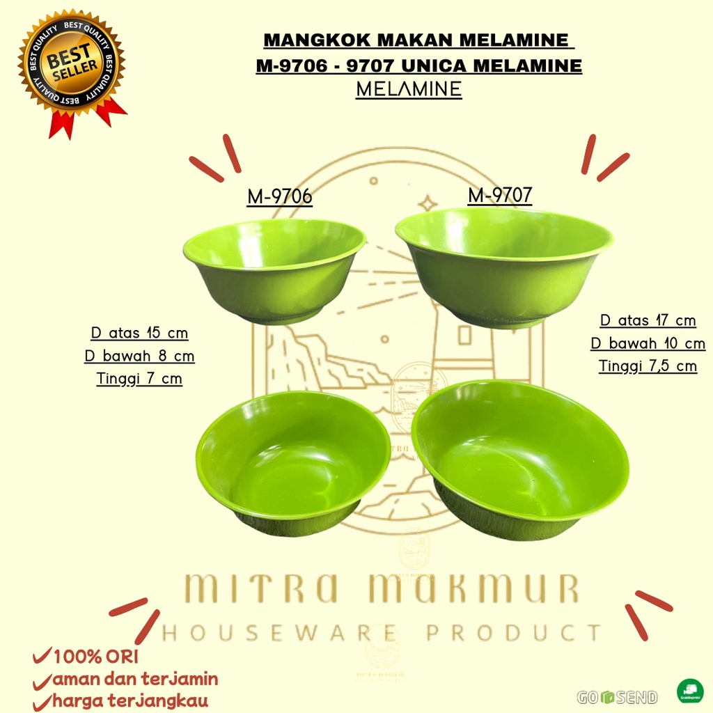 NEW!! MANGKOK MAKAN MELAMINE  M-9706 - 9707 UNICA MELAMINE