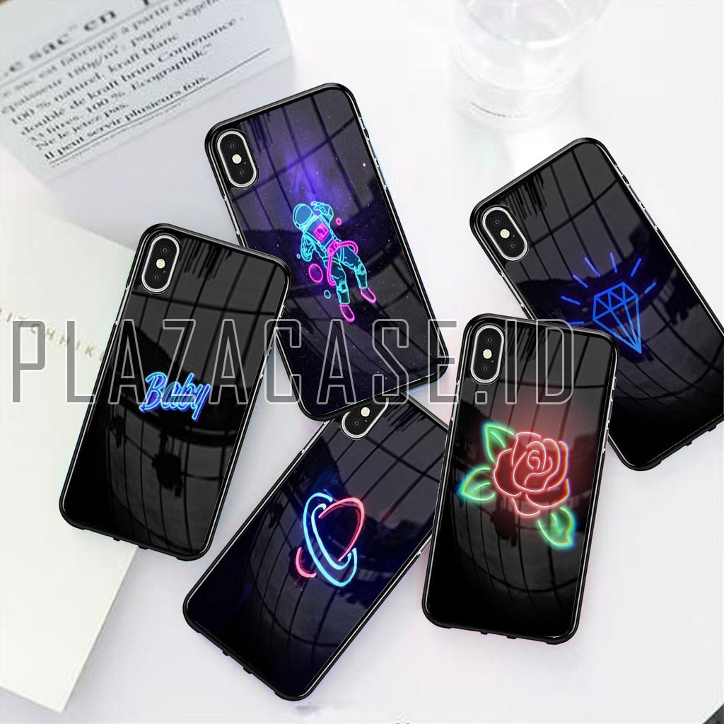 [P121] NEON HARDCASE 2D GLOSSY FOR A21S M31 M30S S20 ULTRA RENO 4 Y30 Y50 RENO 3 REALME NARZO