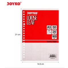

Loose Leaf Isi Kertas File Binder Joyko A5-100GR 50 Lembar Grid