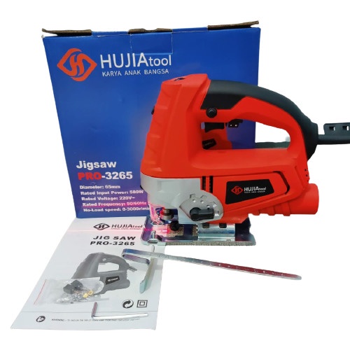 Mesin jigsaw hujia hb-3265 laser gergaji potong kayu ukir triplek 65mm