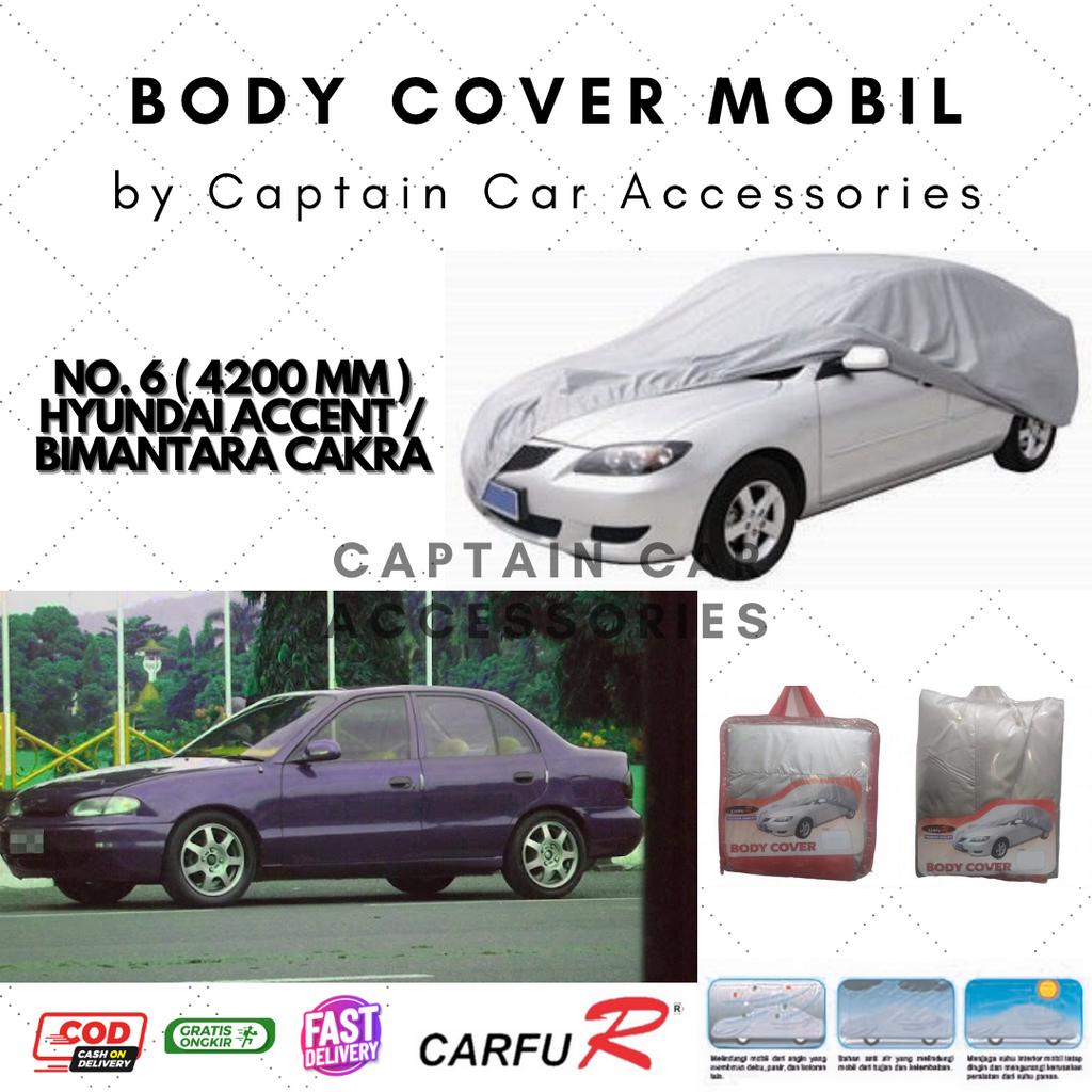 Body Cover Sarung Mobil Sedan No. 6 Hyundai Accent Aksesoris Mobil Eksterior Silver Coating