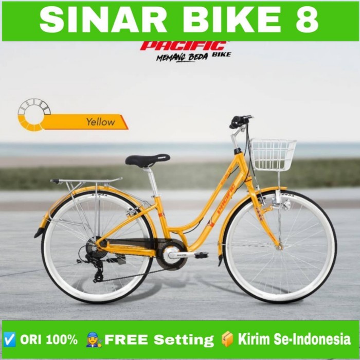 Sepeda Mini Keranjang Dewasa CTB Ukuran 26 Inch PACIFIC RAVELLA LITE Alloy 8 Speed