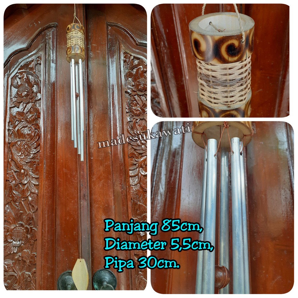 Lonceng bel krincingan wind chime bambu aluminium kerajinan tradisional