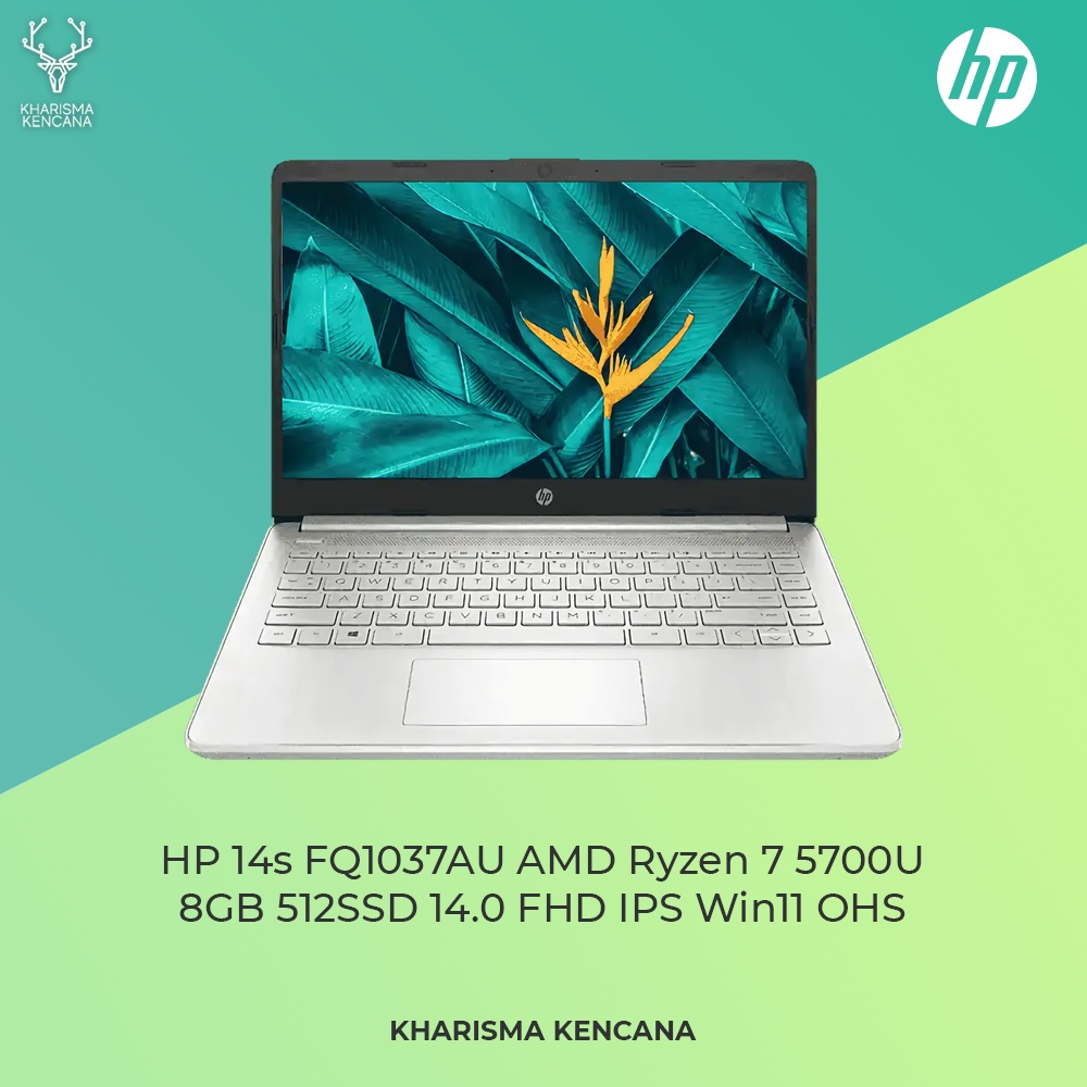HP 14s FQ1037AU AMD Ryzen 7 5700U 8GB 512SSD 14.0 FHD IPS Win11 OHS21