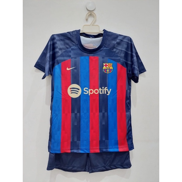 JERSEY BOLA  / SETELAN KAOS BARCELONA HOME ANAK PRINTING