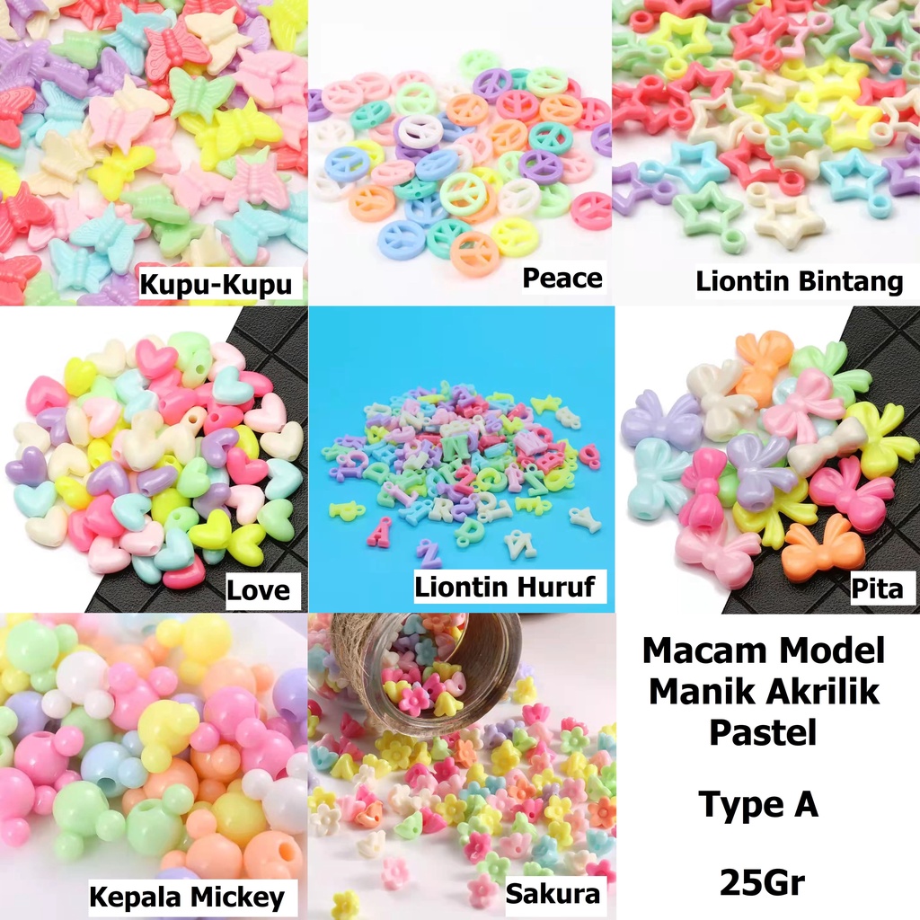 Manik Mote Pastel Bervariasi Macam Model Cantik Unik Harga/25g