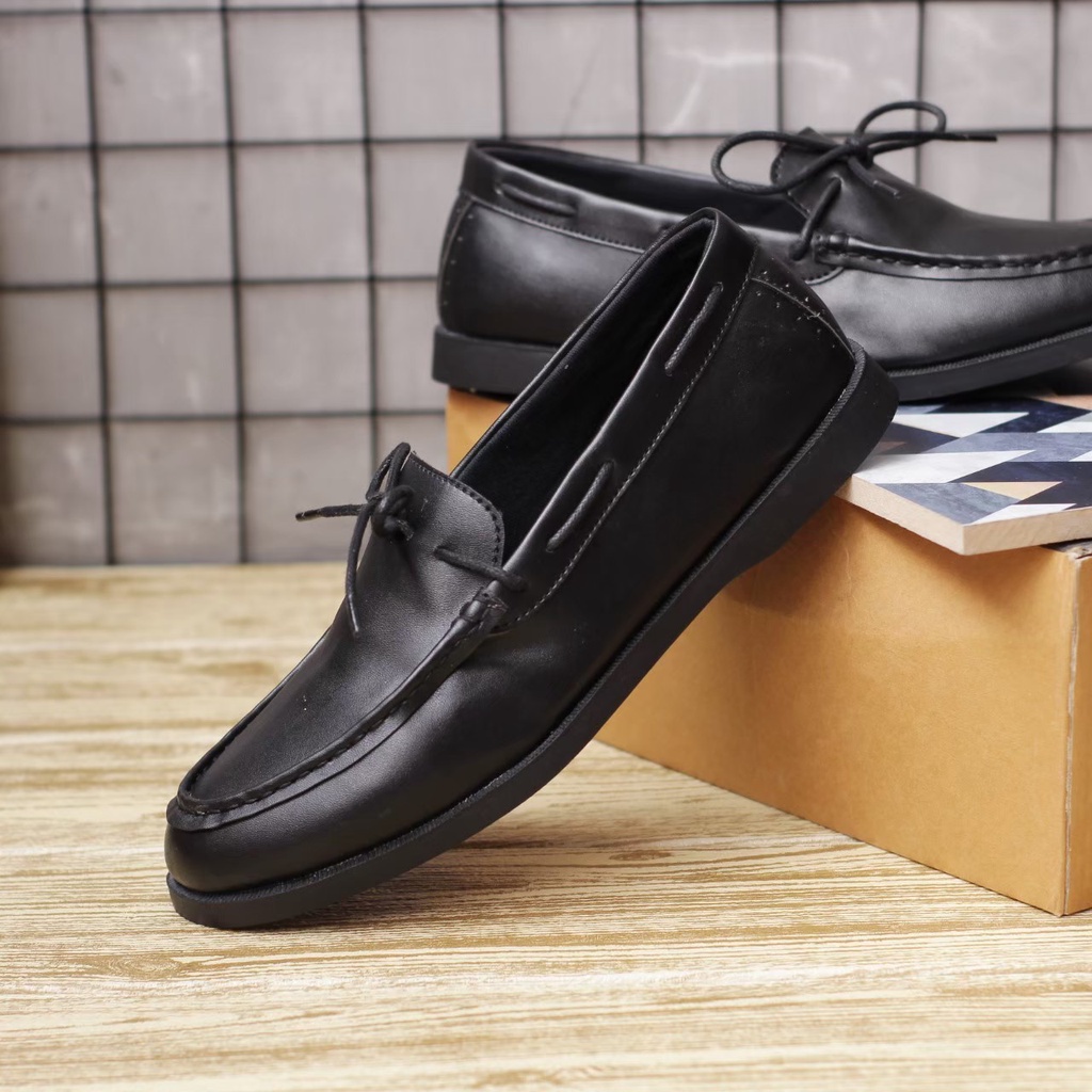 FATIMAHSHOES - Sepatu Formal Kerja Pria Kulit PU Hitam