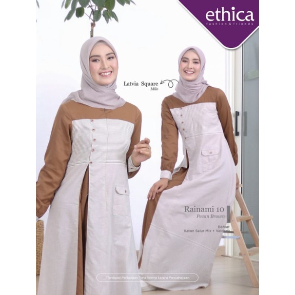Rainami 10 Quarry grey Rainami 10 Pecan brown gamis ethica terbaru