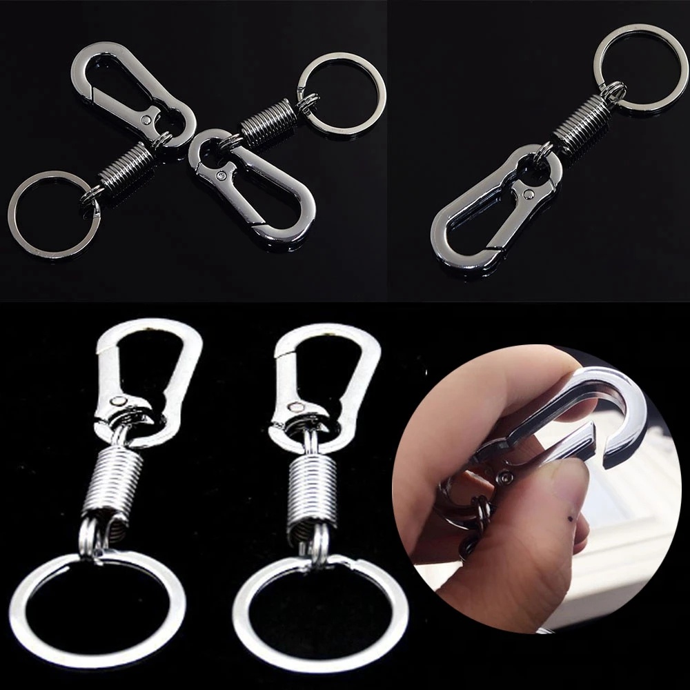 1 Pc Gantungan Kunci Retractable Bahan Stainless Steel Anti Hilang