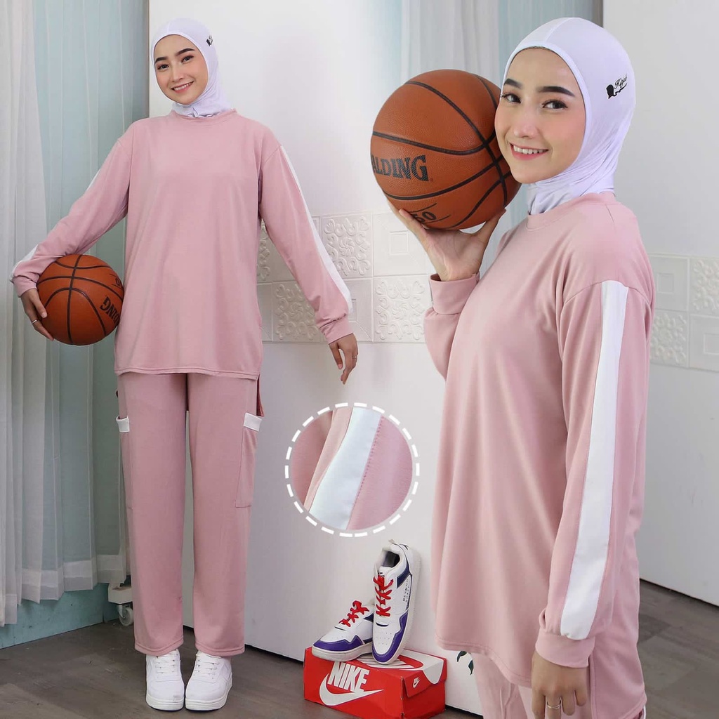 Setelan Olahraga Wanita Gowes Senam Jogging List 5-0003-1