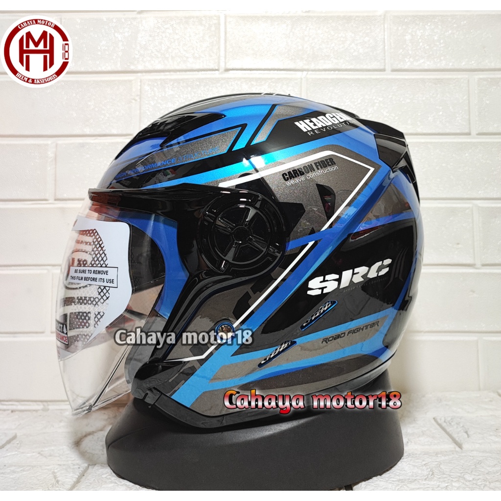 HELM NHK GLADIATOR TOURING BLUE SILVER|HALF FACE