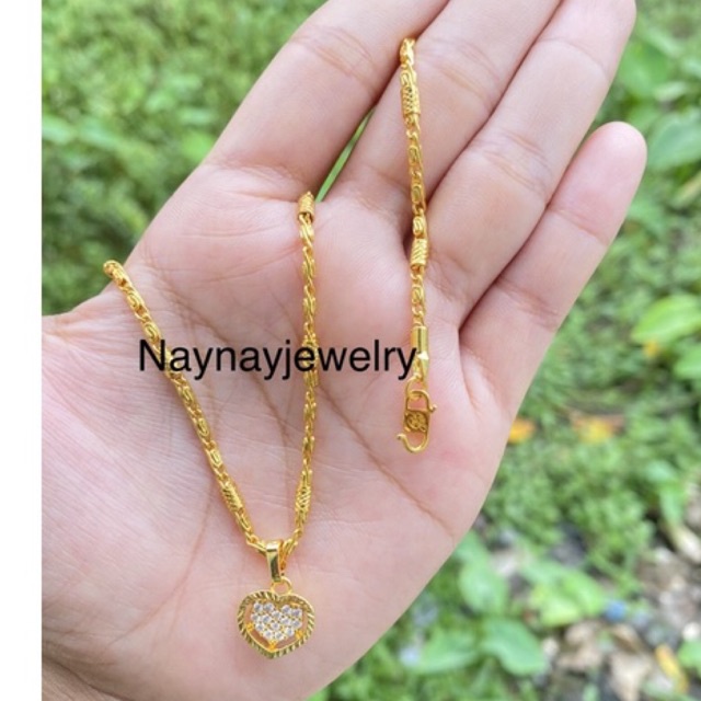 Kalung koin motif terbaru love  / warna 24k