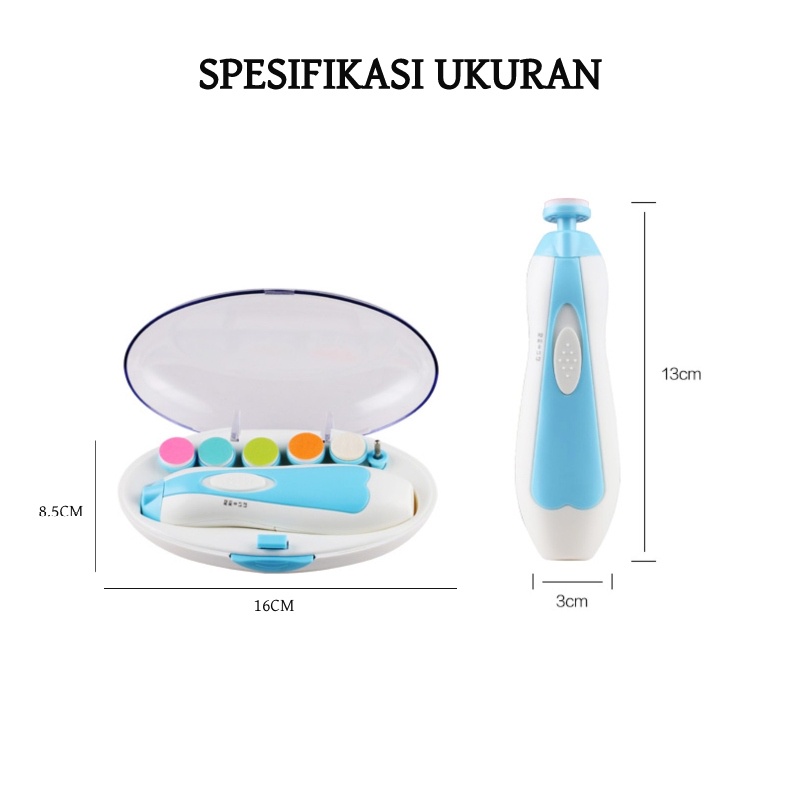 GUNTING KUKU BAYI ELEKTRIK / BABY NAIL TRIMMER SET / ALAT PEMOTONG KUKU BAYI / BABY SET NAIL TRIMMER