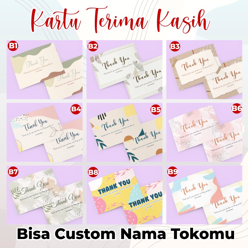 KARTU THANK YOU | KARTU TERIMA KASIH OLSHOP