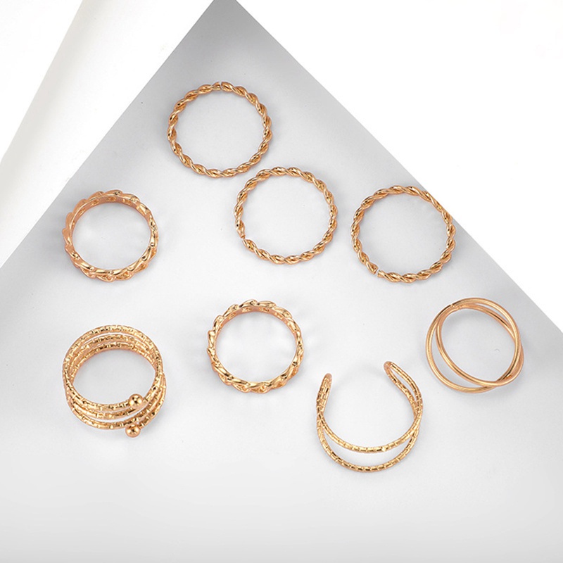 Fancyqube 10Pcs Gold Knuckle Stackable Rings Set For Women, Bohemian Gold/Silver Plated Comfort Fit Vintage VSCO Wave Joint Finger Rings Gift