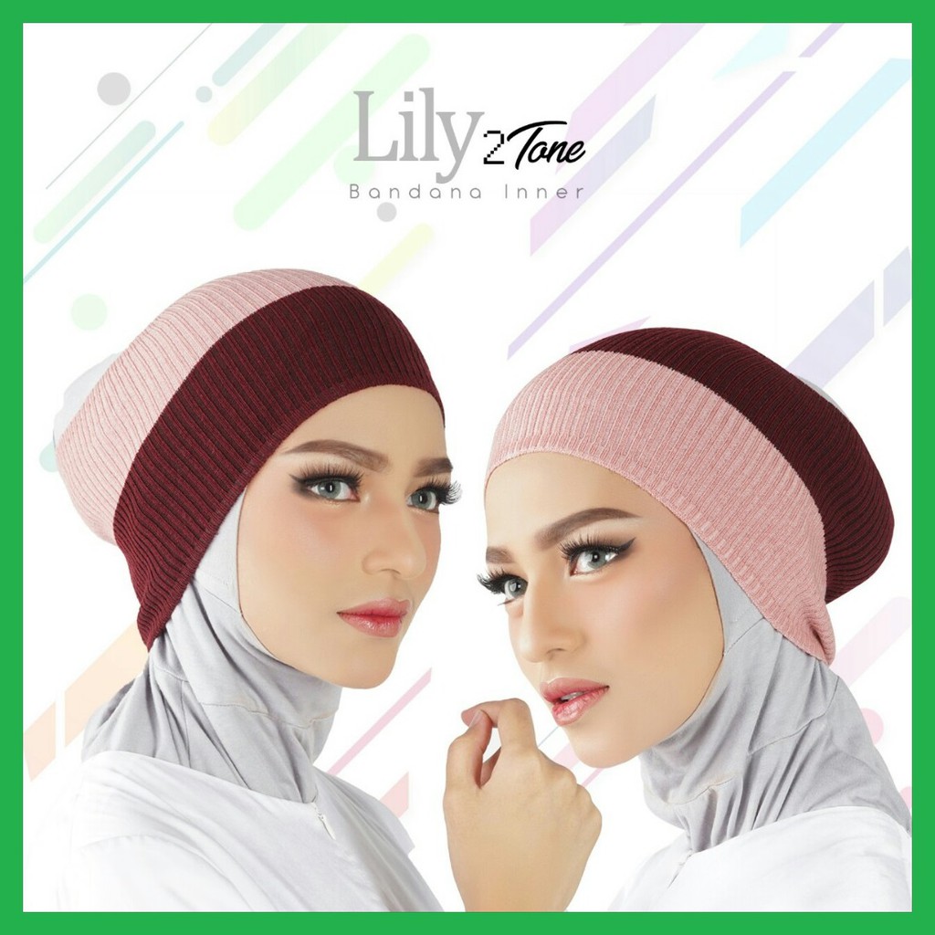 Bandana Rajut Dua Warna / Inner Rajut Polos Two Tone/ Daleman Hijab Rajut Anti Pusing 2 Warna Anpus