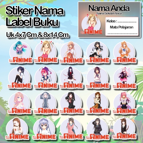 

Stiker wanita Anime gadis cute kartun lucu Karakter Lucu Custom Lebel Nama cromo murah 20 Varian berbeda Sticker Pelajaran Mapel buku anak sekolah No 5