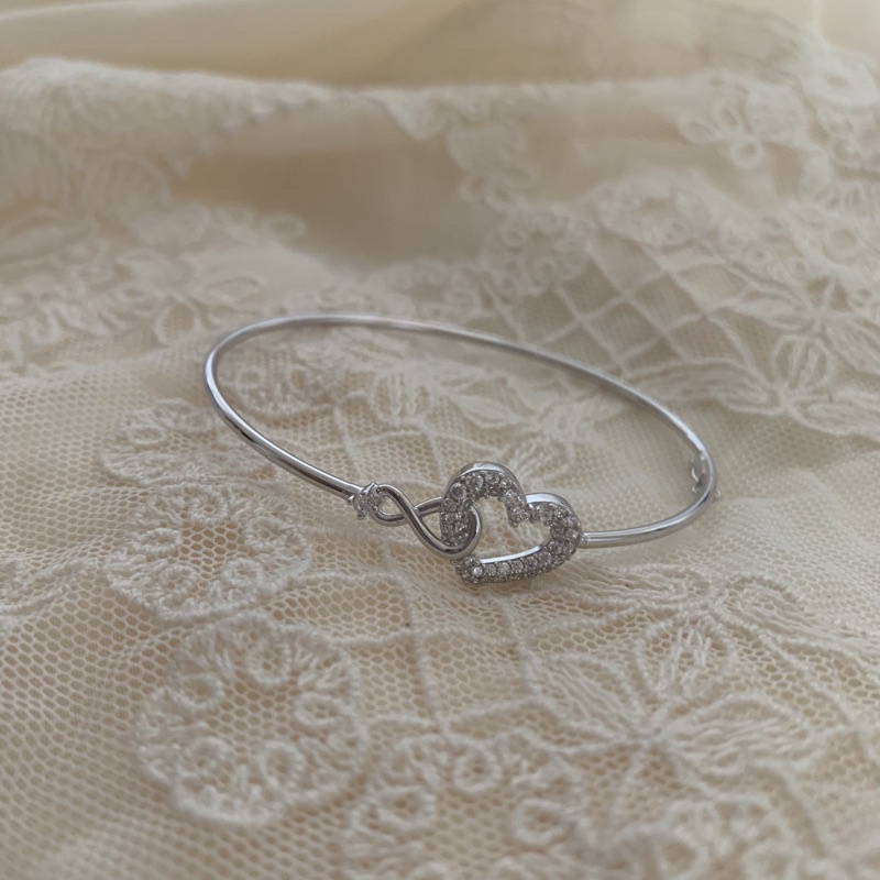 GELANG KERONCONG EMAS PUTIH INFINITE HEART BANGLE