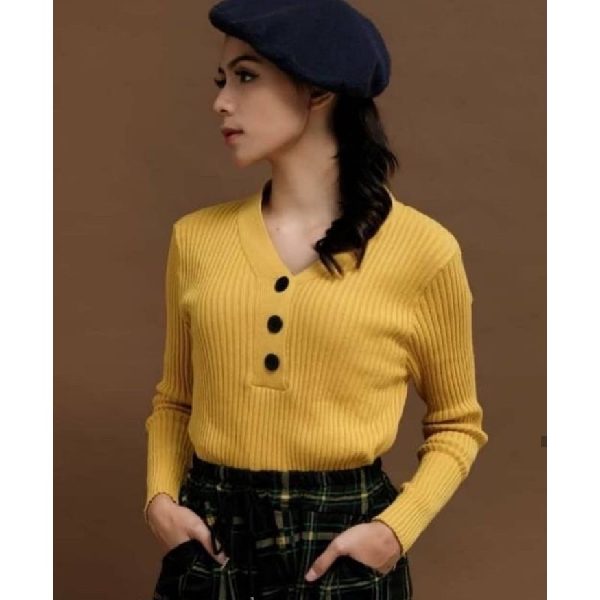 DELONY SWEATER RAJUT WARNA Shopee Indonesia